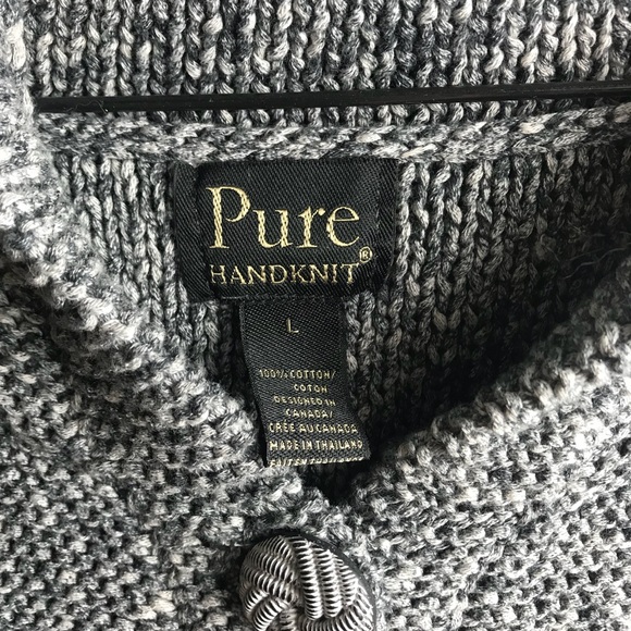PURE Handknit Hooded Sweater, Large - Picture 2 of 4